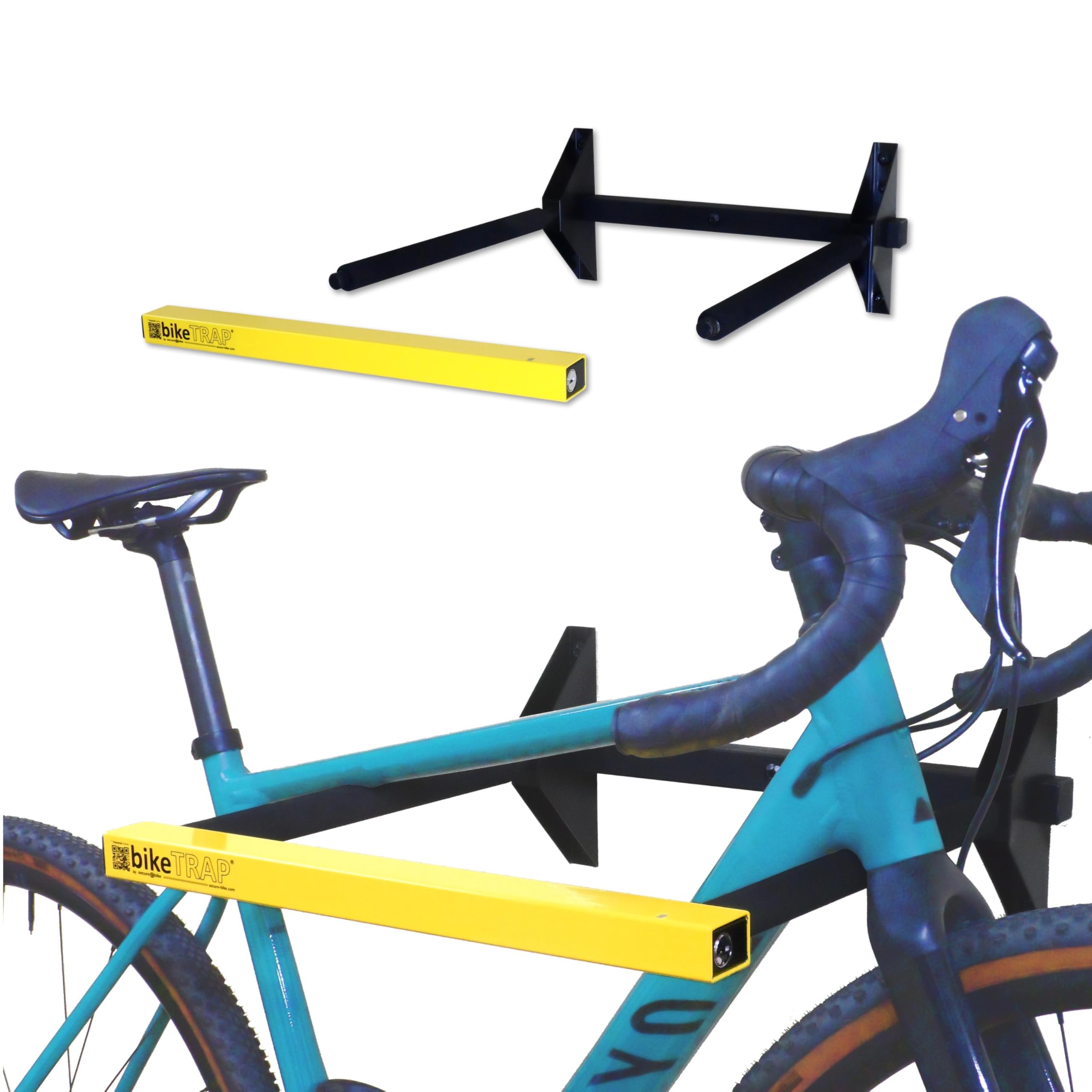 antirrobo-bicicleta-099hnb-1.jpg bikeTRAP Soporte portabicicletas de Pared para Colgar hasta 2 bicis y candado antirrobo de Alta Seguridad. Gancho de Pared Ideal para almacenaje en el Garaje, Patio, trastero, etc : Amazon.es: Bricolaje - Imagen 1
