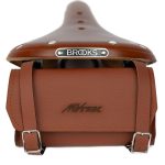 Bolsa marrón estilo vintage imitación cuero para sillín de bicicleta