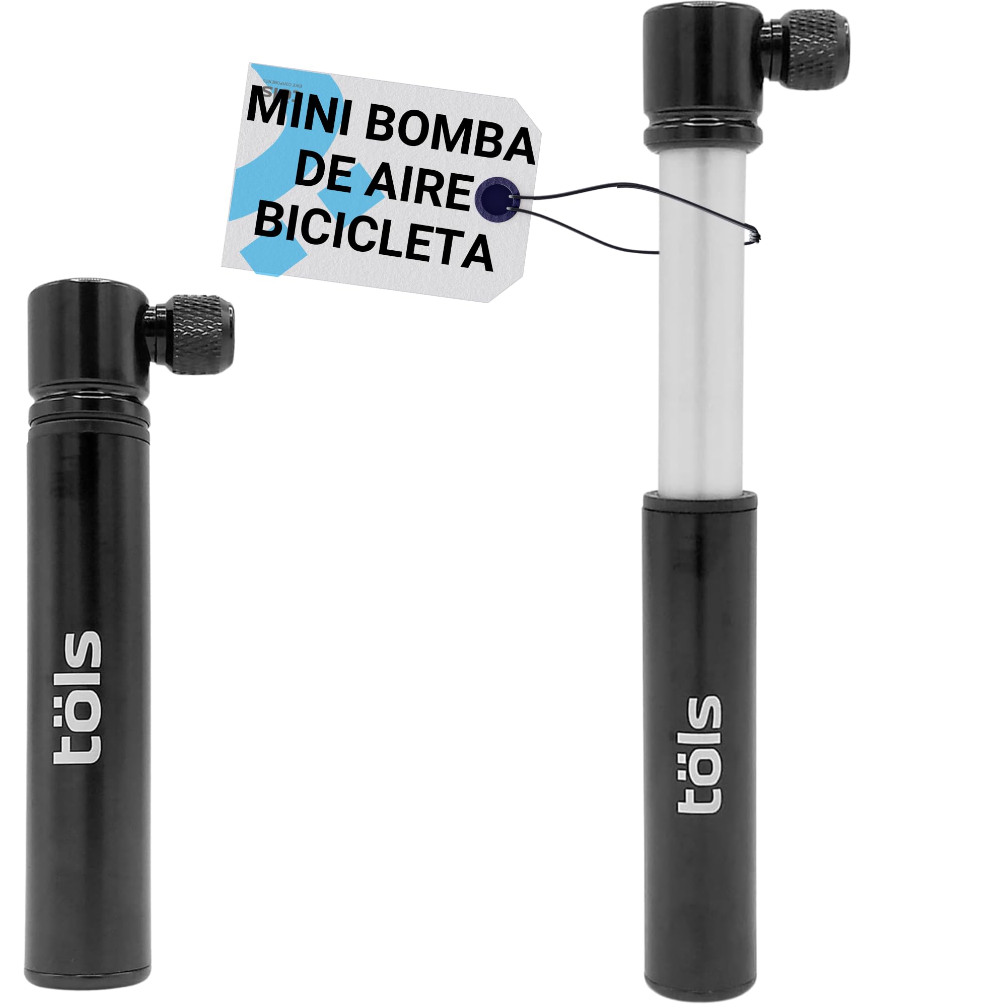 bomba-para-bicicletas-103lvf-1.jpg TÖLS Mini Bomba Bicicleta Aina Mini Bomba de Aire Bicicleta 115 PSI, 8 Bar inflador Bicicletas - Imagen 1