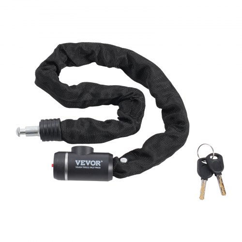 candado-de-bicicleta-381zbs-1.jpg VEVOR Candado de Cadena Integrado para Bicicleta de φ8 x 880 mm con 2 Llaves, Candado de Cadena Resistente Antirrobo de Seguridad para Bicicletas, ... - Imagen 1