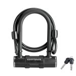 Kryptonite Candado en U para bicicleta con cable de acero trenzado, candado en U antirrobo de