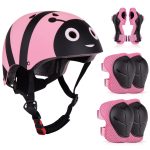 LZDMY Casco Bici Niño, Casco Bicicleta para Niños de 2 3 4 5 años | Cascos Infantiles de Protección para Patines Patinete Patinaje Ciclismo Monopatín Scooter Deportes, Regalo Bebe (Set Rosa) :