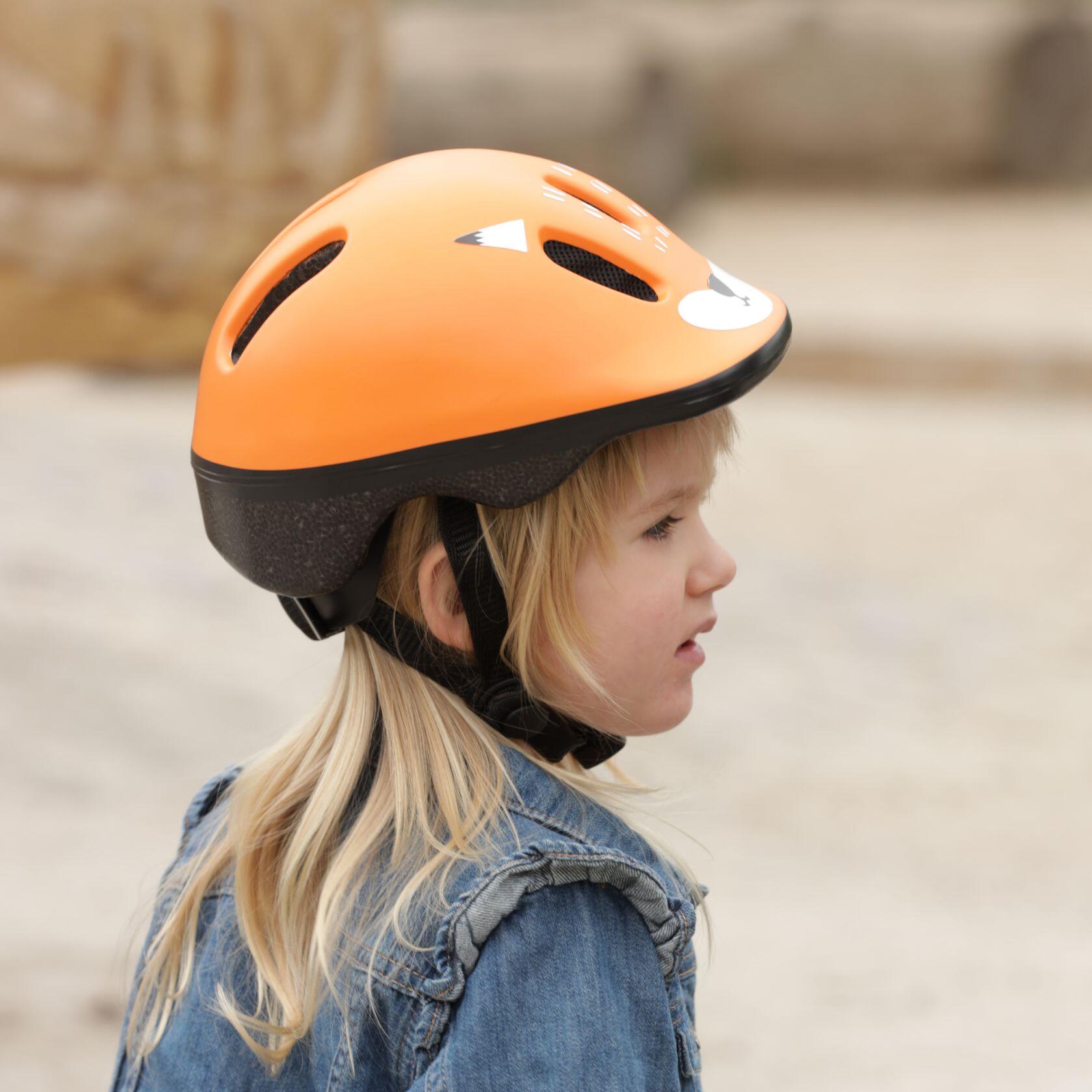casco-bici-bebe-288psp-1.jpg Casco de bicicleta para bebés Conforte y Seguridad Fox Naranja | Decathlon - Imagen 1