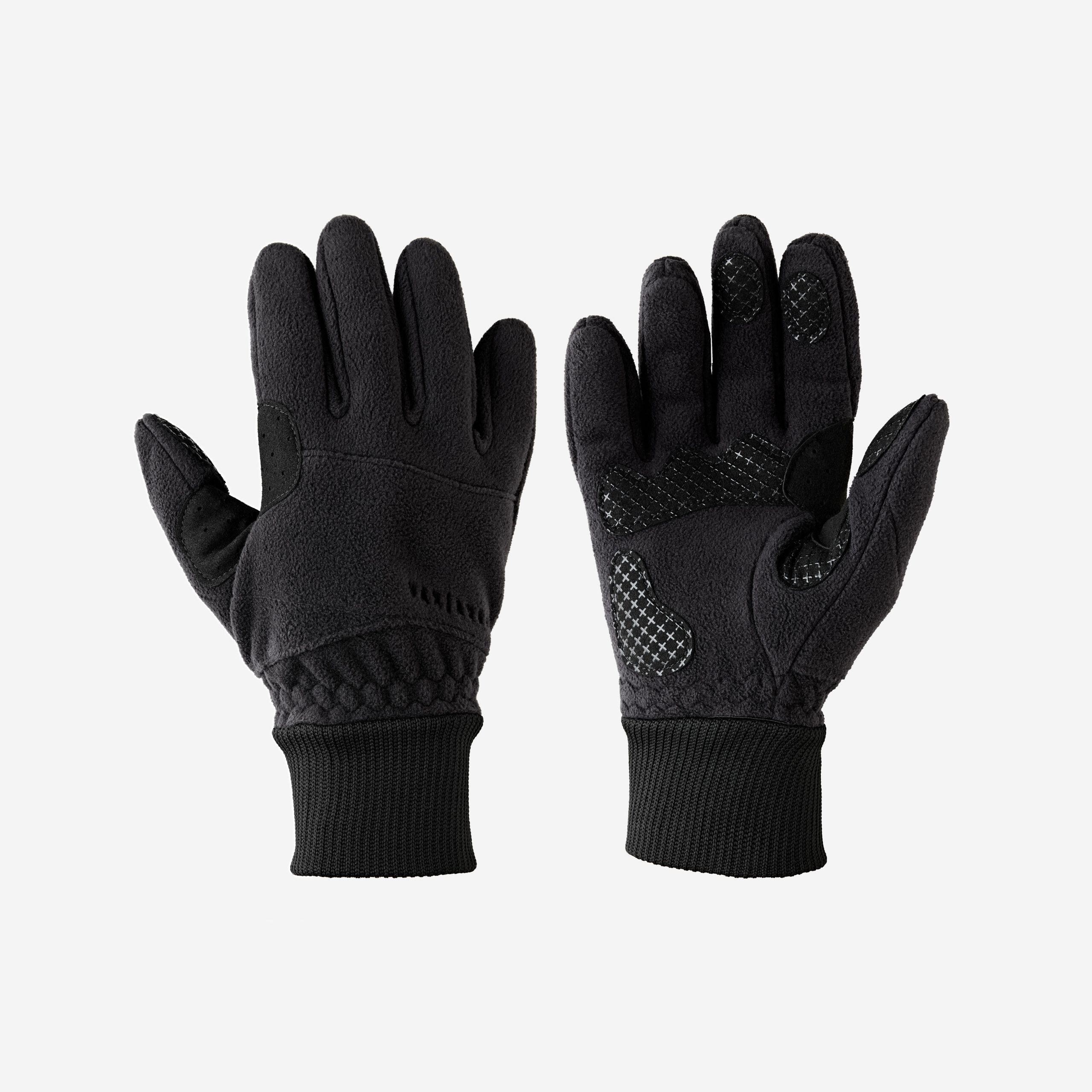 guantes-bici-invierno-856cas-1.jpg GUANTES CICLISMO INVIERNO TRIBAN ROADR 100 TEJIDO POLAR NEGRO - Imagen 1