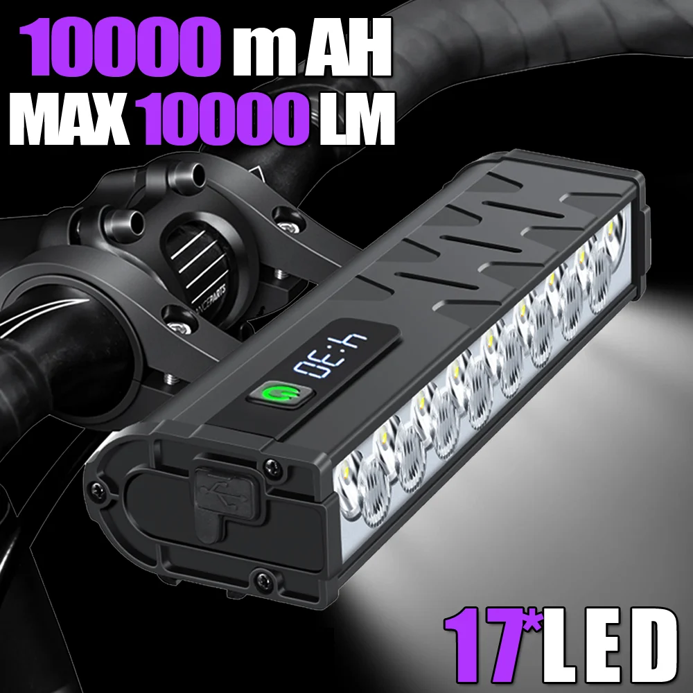 linterna-para-bicicleta-272iie.webp NEWBOLER luz frontal para bicicleta, 10000 lúmenes, 10000mAh, linterna impermeable, carga USB, accesorios para lámpara de Ciclismo de Carretera MTB AliExpress 18 - Imagen 1