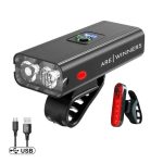 Luz de bicicleta delantera LED 1200 lúmenes + luz trasera USB