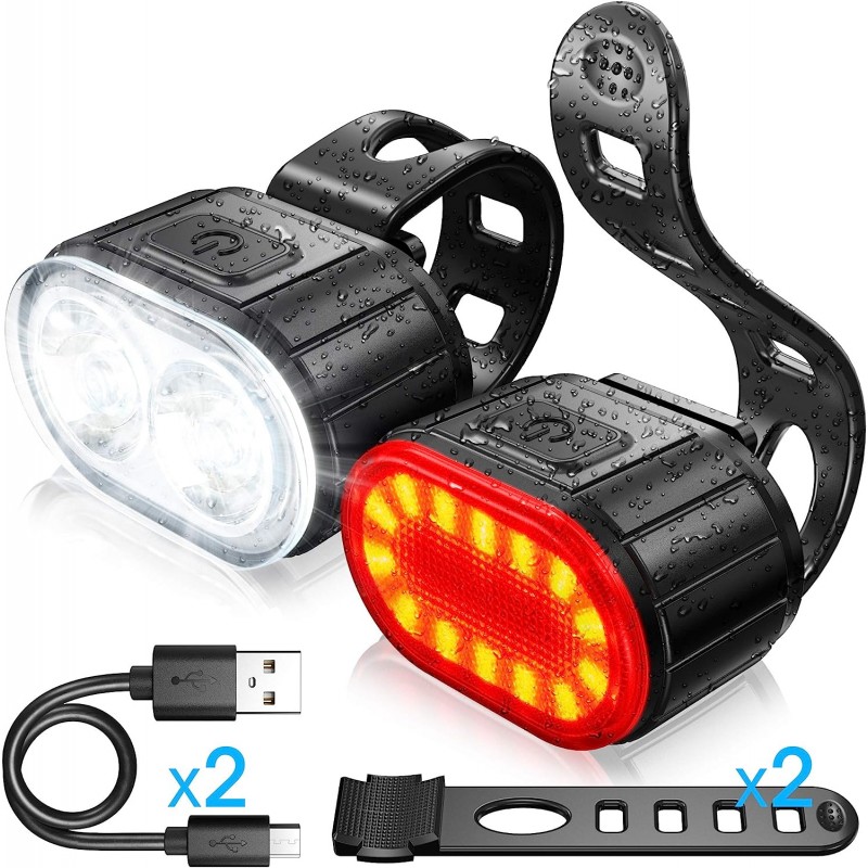 luz-trasera-para-bicicleta-797kbe-1.jpg Kit de iluminación para bicicleta. Incluye luz delantera y luz trasera con tecnología LED - Imagen 1